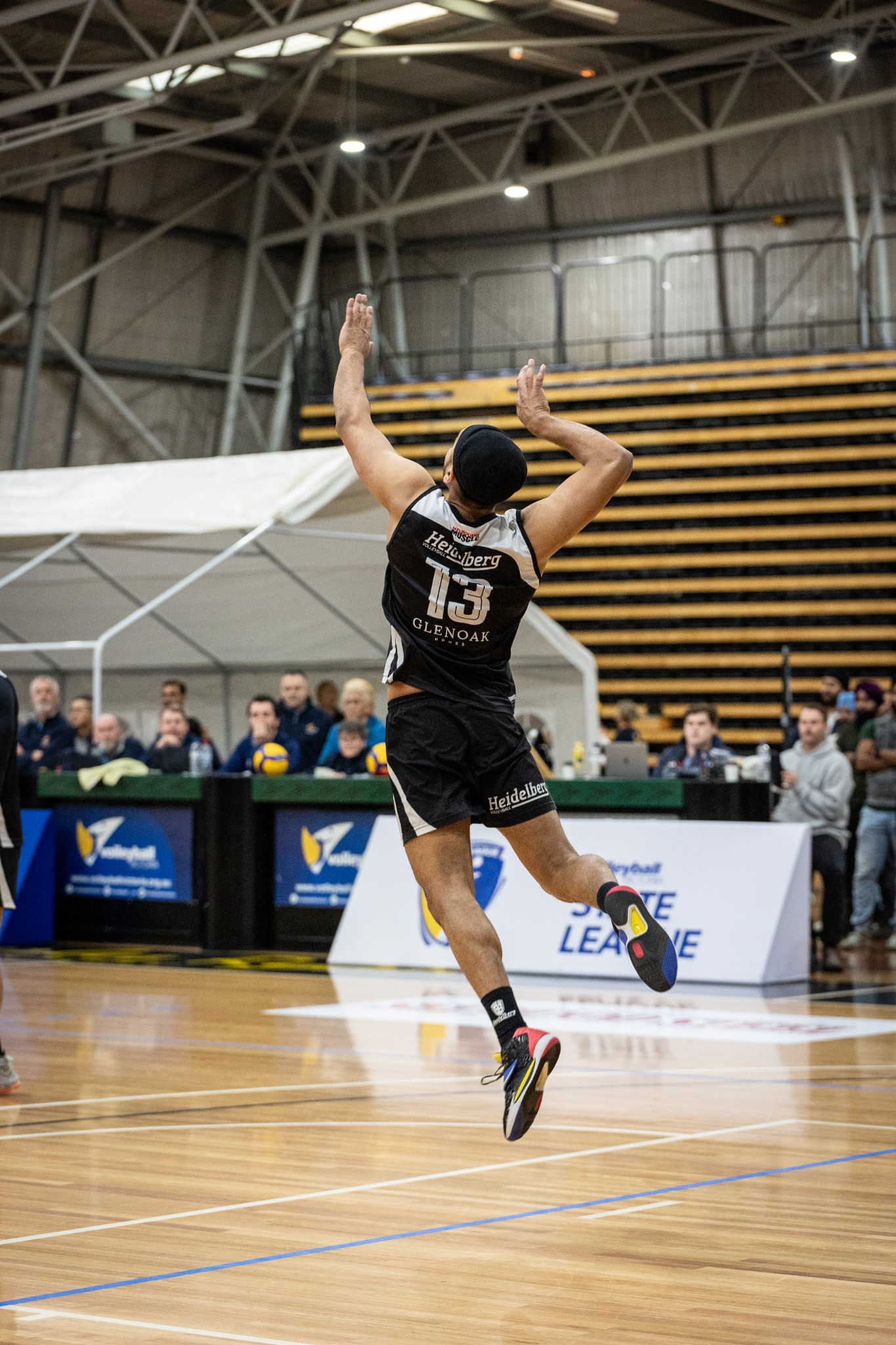 Kanwar Pal Singh jump serving during the 2023 season