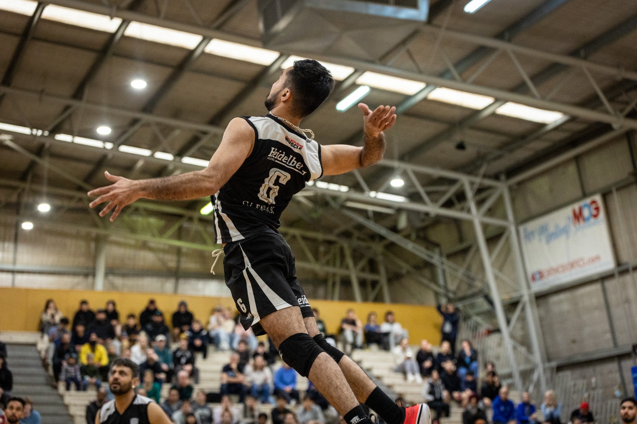 Manjot Singh airborne during the 2023 season