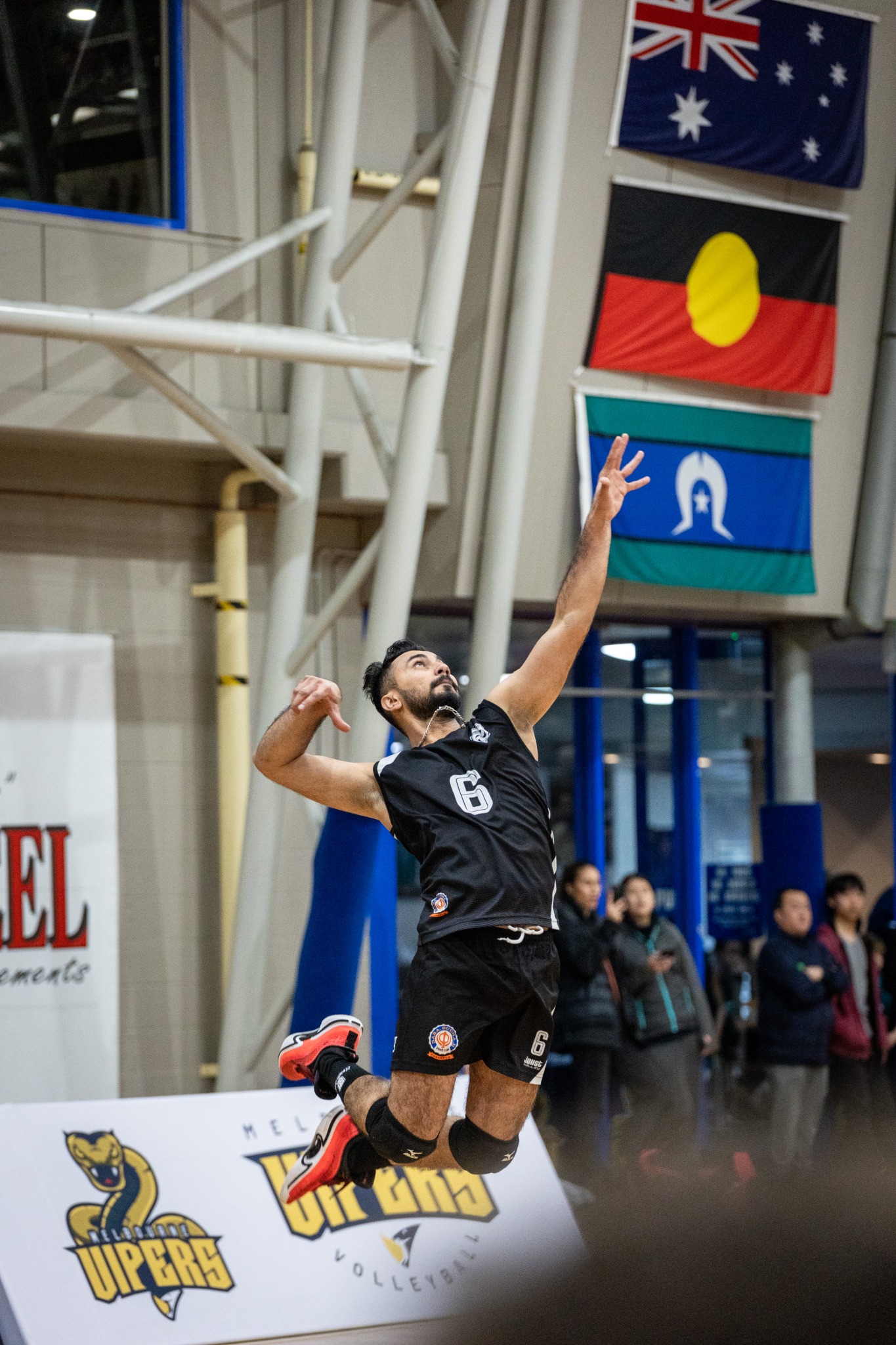 Manjot Singh jump serving during the 2023 season